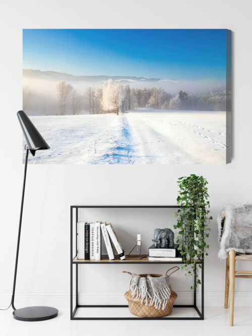 Obraz na płótnie Zimowy krajobraz Fotografia Śnieżne pole  Premium Canvas - obrazek 9