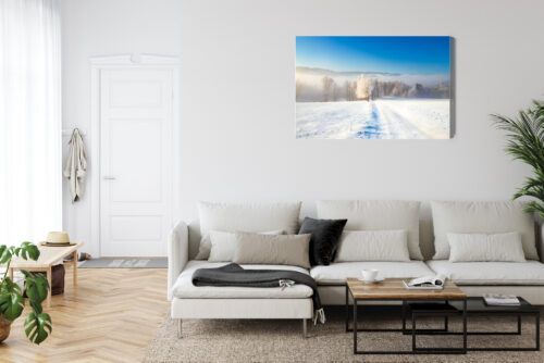 Obraz na płótnie Zimowy krajobraz Fotografia Śnieżne pole  Premium Canvas - obrazek 6