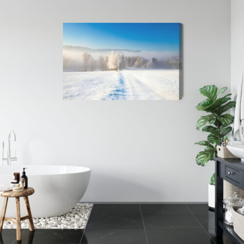 Obraz na płótnie Zimowy krajobraz Fotografia Śnieżne pole  Premium Canvas - obrazek 5