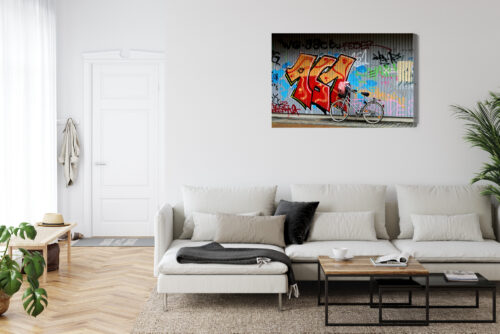 Obraz na płótnie Rower i Graffiti Ulica Miejski Styl  Premium Canvas - obrazek 6