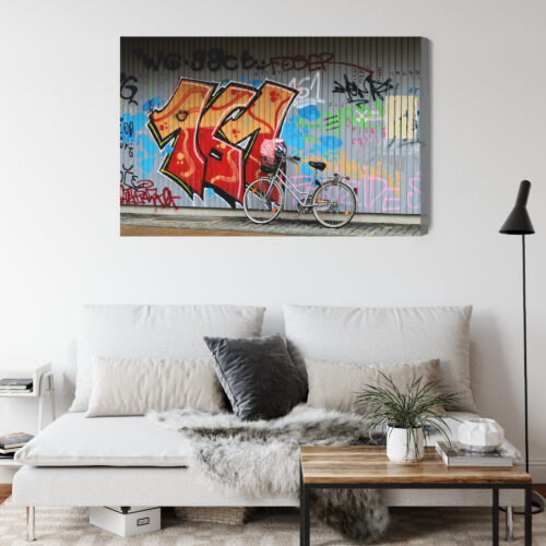 Obraz na płótnie Rower i Graffiti Ulica Miejski Styl  Premium Canvas - obrazek 4