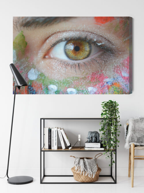 Obraz na płótnie Oko Kolorowa Twarz Fotorealizm  Premium Canvas - obrazek 9