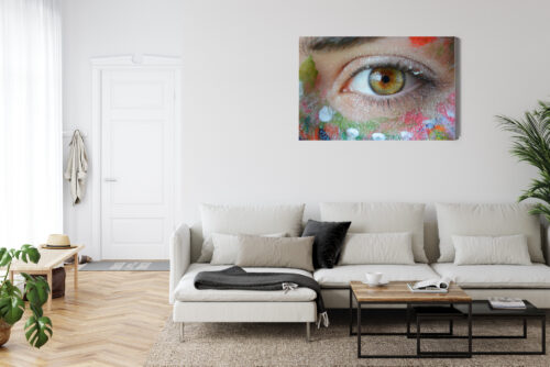 Obraz na płótnie Oko Kolorowa Twarz Fotorealizm  Premium Canvas - obrazek 6