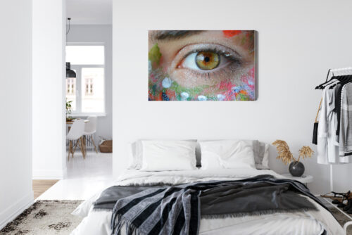 Obraz na płótnie Oko Kolorowa Twarz Fotorealizm  Premium Canvas - obrazek 7