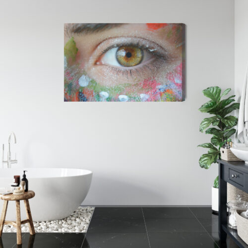 Obraz na płótnie Oko Kolorowa Twarz Fotorealizm  Premium Canvas - obrazek 5