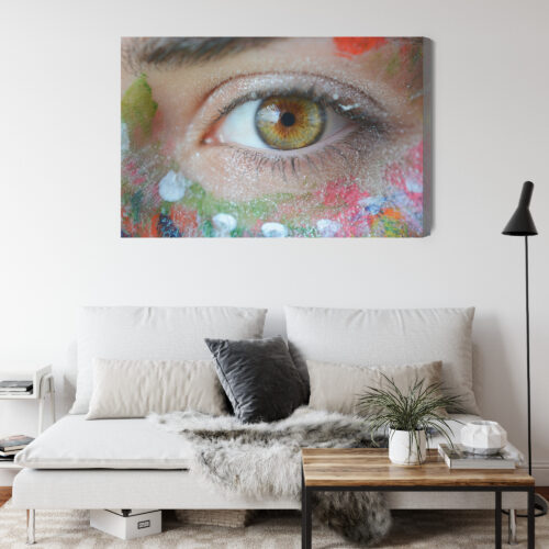 Obraz na płótnie Oko Kolorowa Twarz Fotorealizm  Premium Canvas - obrazek 4