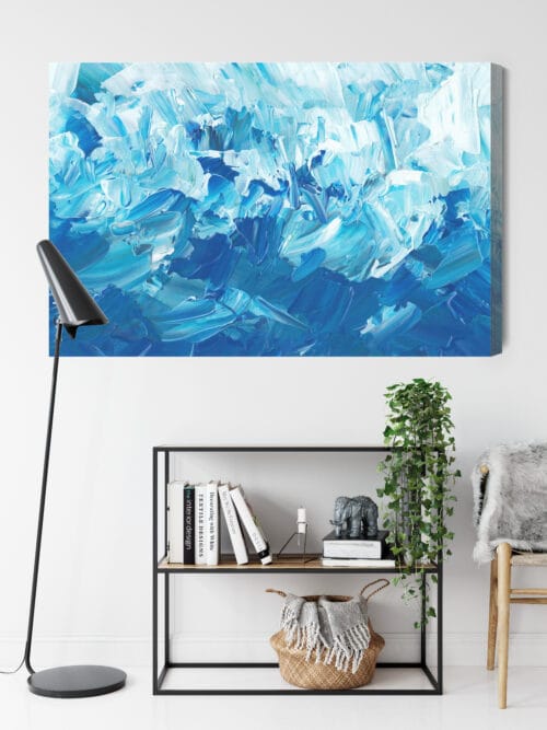 Obraz na płótnie Abstrakcja Niebieskie smugi Premium Canvas - obrazek 9