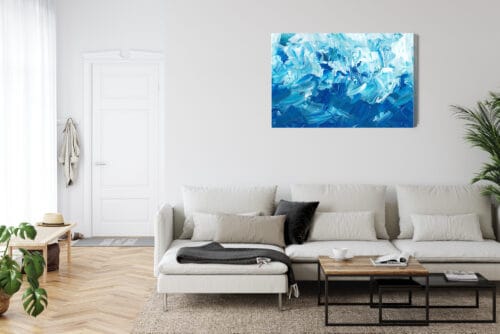 Obraz na płótnie Abstrakcja Niebieskie smugi Premium Canvas - obrazek 6