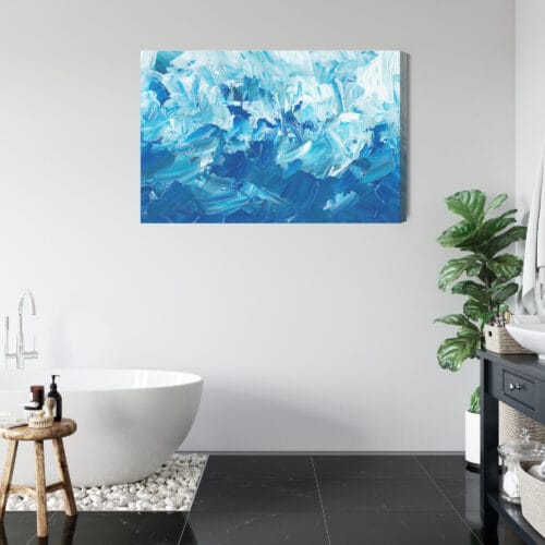 Obraz na płótnie Abstrakcja Niebieskie smugi Premium Canvas - obrazek 5