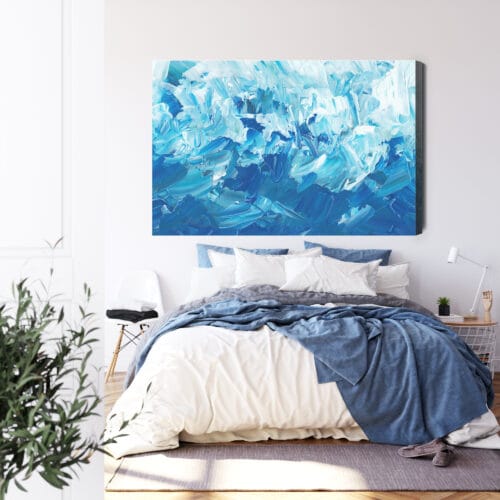 Obraz na płótnie Abstrakcja Niebieskie smugi Premium Canvas - obrazek 3
