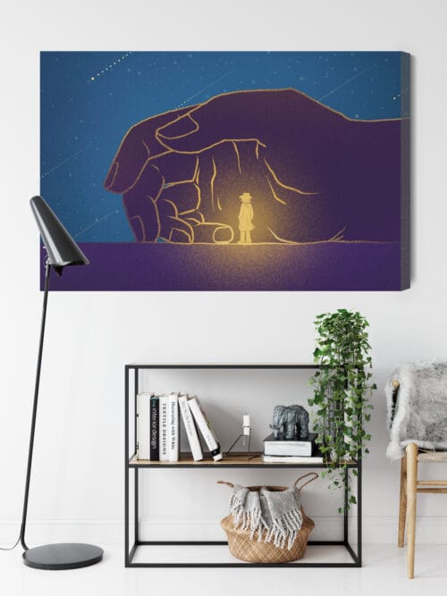 Obraz na płótnie Minimalizm Postać w dłoni Premium Canvas - obrazek 9