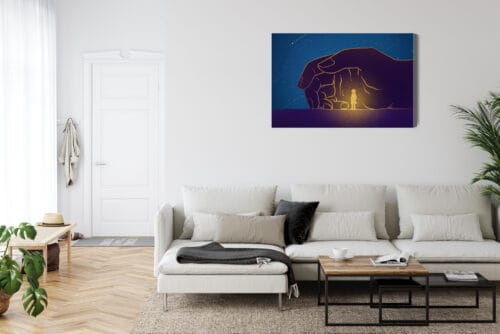 Obraz na płótnie Minimalizm Postać w dłoni Premium Canvas - obrazek 6