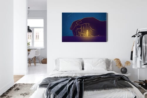 Obraz na płótnie Minimalizm Postać w dłoni Premium Canvas - obrazek 7