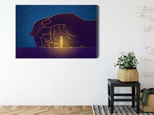 Obraz na płótnie Minimalizm Postać w dłoni Premium Canvas - obrazek 8