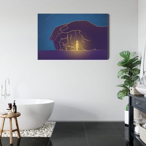 Obraz na płótnie Minimalizm Postać w dłoni Premium Canvas - obrazek 5