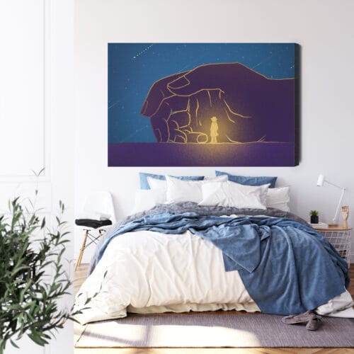 Obraz na płótnie Minimalizm Postać w dłoni Premium Canvas - obrazek 3