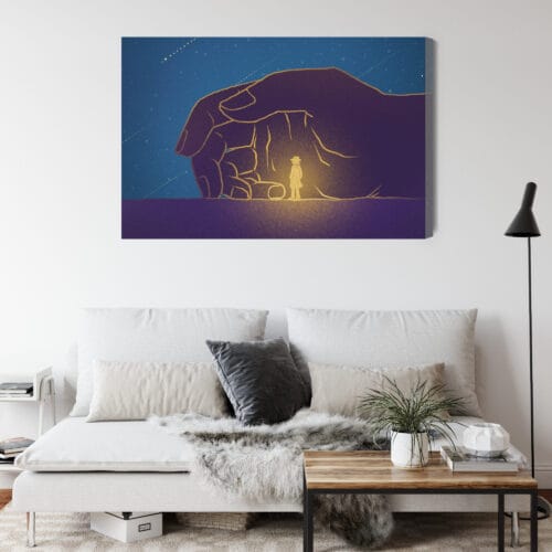 Obraz na płótnie Minimalizm Postać w dłoni Premium Canvas - obrazek 4