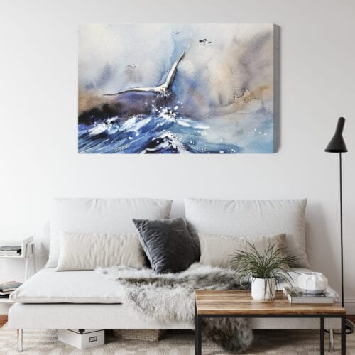 Obraz na płótnie Natura Lecąca mewa Premium Canvas - obrazek 4