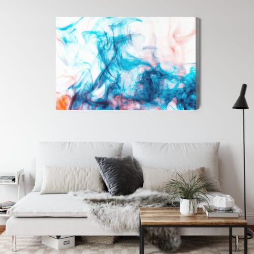 Obraz na płótnie Kolorowy dym w ruchu Abstrakcja i kontrast  Premium Canvas - obrazek 4