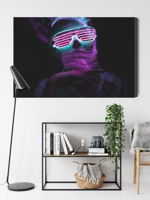 Obraz na płótnie Abstrakcja Neonowe okulary Premium Canvas - obrazek 9