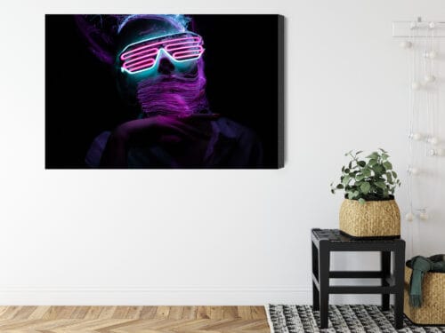 Obraz na płótnie Abstrakcja Neonowe okulary Premium Canvas - obrazek 8