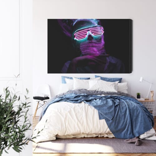 Obraz na płótnie Abstrakcja Neonowe okulary Premium Canvas - obrazek 3