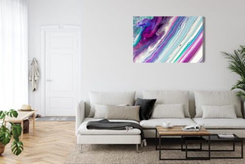 Obraz na płótnie Abstrakcja Fioletowa fala Premium Canvas - obrazek 6