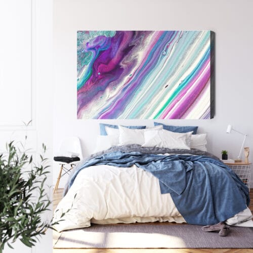 Obraz na płótnie Abstrakcja Fioletowa fala Premium Canvas - obrazek 3