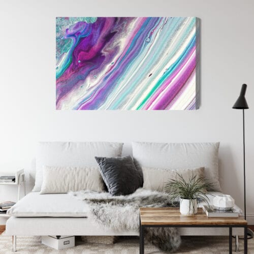 Obraz na płótnie Abstrakcja Fioletowa fala Premium Canvas - obrazek 4