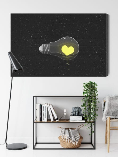 Obraz na płótnie Minimalizm Żarówka z sercem Premium Canvas - obrazek 9
