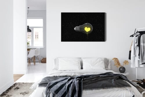 Obraz na płótnie Minimalizm Żarówka z sercem Premium Canvas - obrazek 7