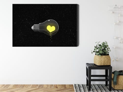 Obraz na płótnie Minimalizm Żarówka z sercem Premium Canvas - obrazek 8
