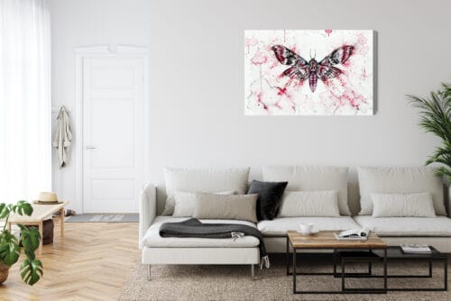 Obraz na płótnie Ilustracja Ćma w czerwonej akwareli Premium Canvas - obrazek 6
