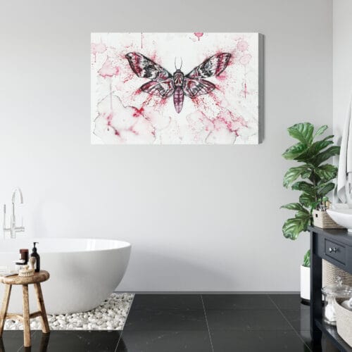 Obraz na płótnie Ilustracja Ćma w czerwonej akwareli Premium Canvas - obrazek 5