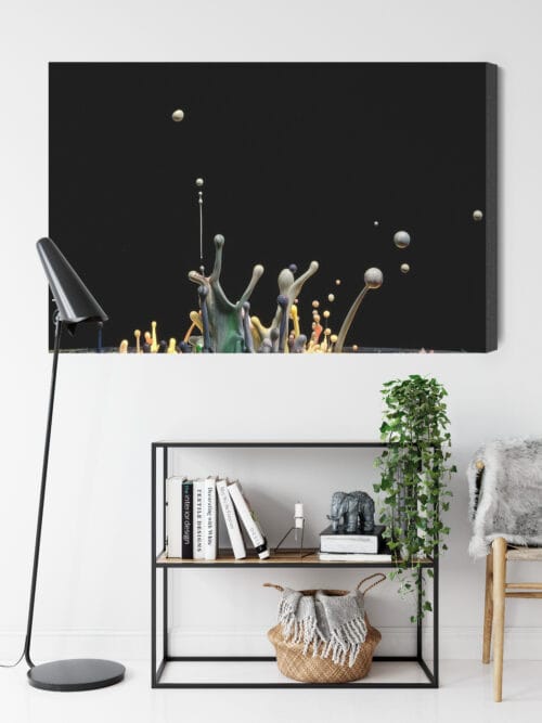 Obraz na płótnie Fotografia Krople farby na czarnym tle Premium Canvas - obrazek 9