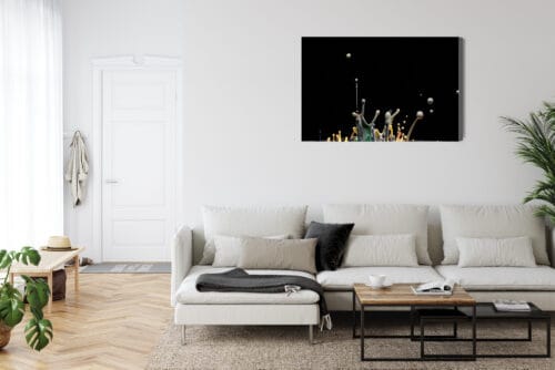 Obraz na płótnie Fotografia Krople farby na czarnym tle Premium Canvas - obrazek 6