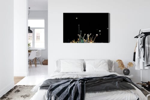 Obraz na płótnie Fotografia Krople farby na czarnym tle Premium Canvas - obrazek 7