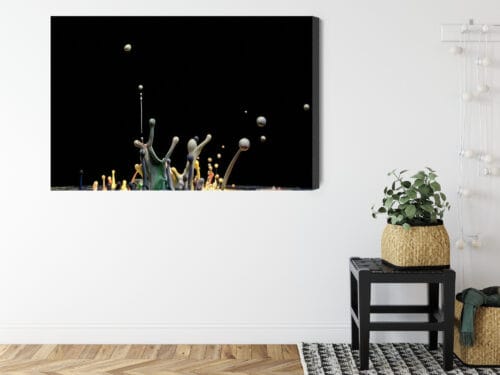 Obraz na płótnie Fotografia Krople farby na czarnym tle Premium Canvas - obrazek 8