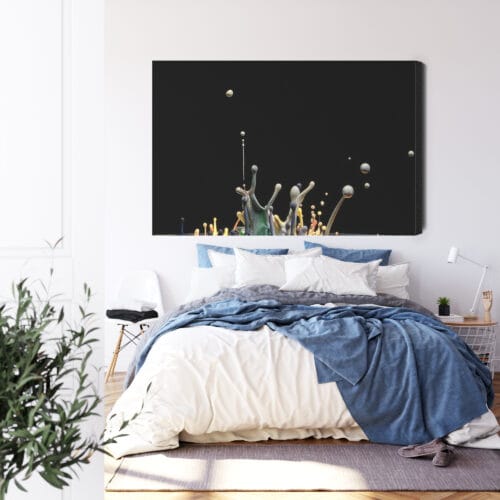 Obraz na płótnie Fotografia Krople farby na czarnym tle Premium Canvas - obrazek 3