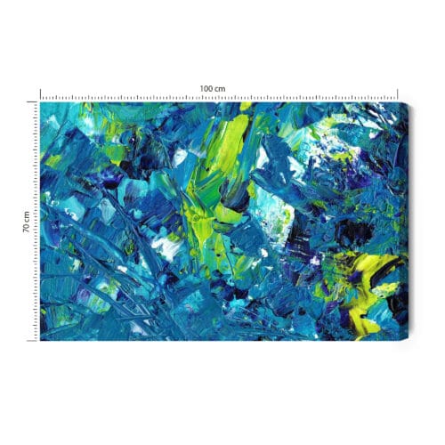 Obraz na płótnie Abstrakcja Niebiesko-żółte rozbłyski pędzla Premium Canvas