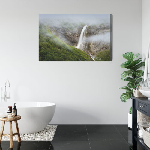 Obraz na płótnie Wodospad Góra Mgła  Premium Canvas - obrazek 5