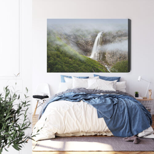 Obraz na płótnie Wodospad Góra Mgła  Premium Canvas - obrazek 3