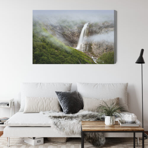 Obraz na płótnie Wodospad Góra Mgła  Premium Canvas - obrazek 4