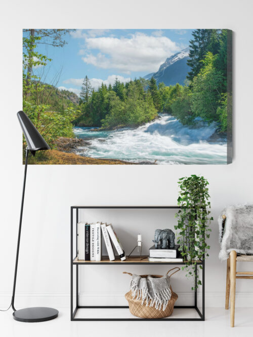 Obraz na płótnie Wodospad Krajobraz Górski  Premium Canvas - obrazek 9