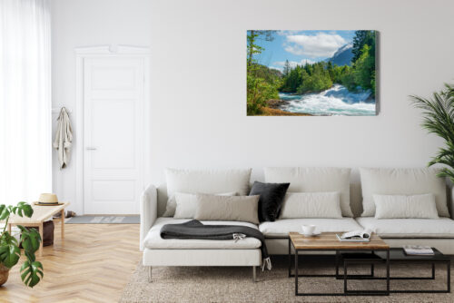 Obraz na płótnie Wodospad Krajobraz Górski  Premium Canvas - obrazek 6