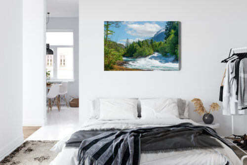 Obraz na płótnie Wodospad Krajobraz Górski  Premium Canvas - obrazek 7