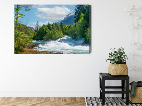 Obraz na płótnie Wodospad Krajobraz Górski  Premium Canvas - obrazek 8