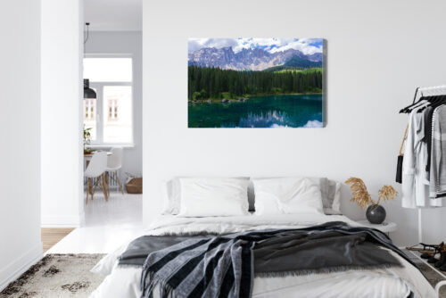 Obraz na płótnie Góry Fotografia Alpejskie jezioro i las  Premium Canvas - obrazek 7