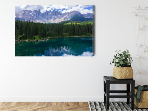 Obraz na płótnie Góry Fotografia Alpejskie jezioro i las  Premium Canvas - obrazek 8