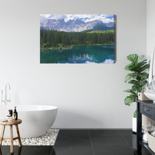 Obraz na płótnie Góry Fotografia Alpejskie jezioro i las  Premium Canvas - obrazek 5